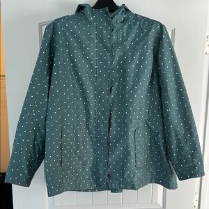 L.L. Bean Green Utility Jacket with Polka Dot Pattern